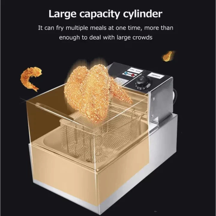 Friteuza Electrică Profesională din Inox – Putere 2500W, 6L