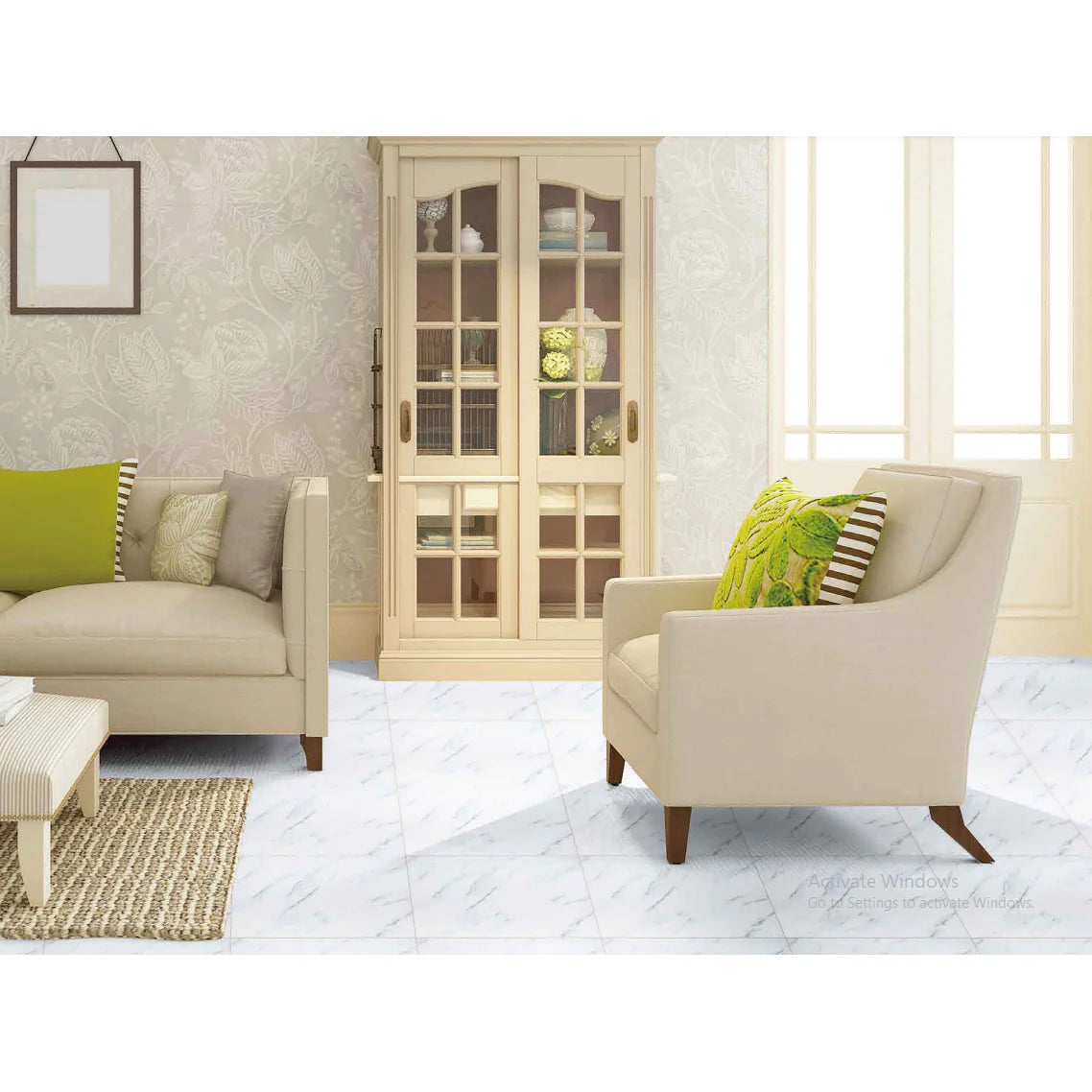 Set x 28 placa autoadeziva, AT PERFORMANCE®, pentru pardoseala sau perete, 10.08 m²/ box, PVC, 60 X 60 cm, Alb Gri