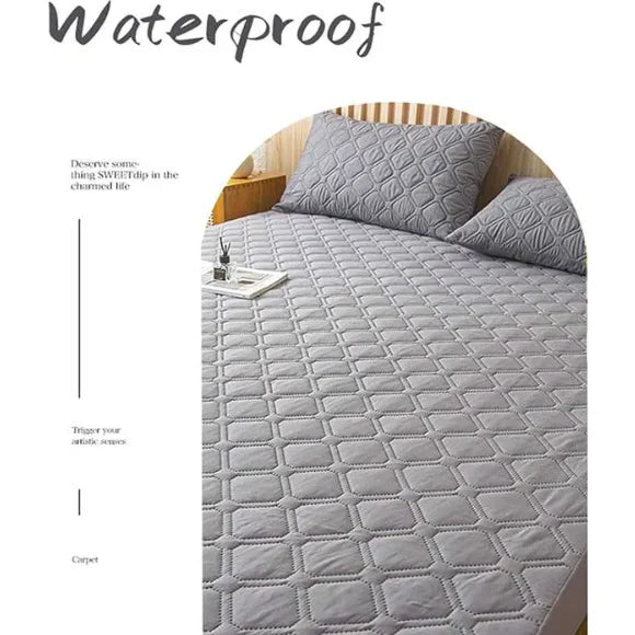 Husa de saltea din bumbac, impermeabila, At Performance, gri, 160x200cm