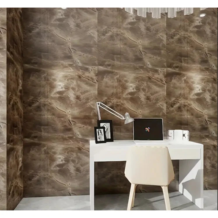 Set 50x Tapet Marmura, AT PERFORMANCE®, suprafata acoperire 9 mp, autoadeziv, waterproof, usor de montat, design modern, 30x60 cm, maro