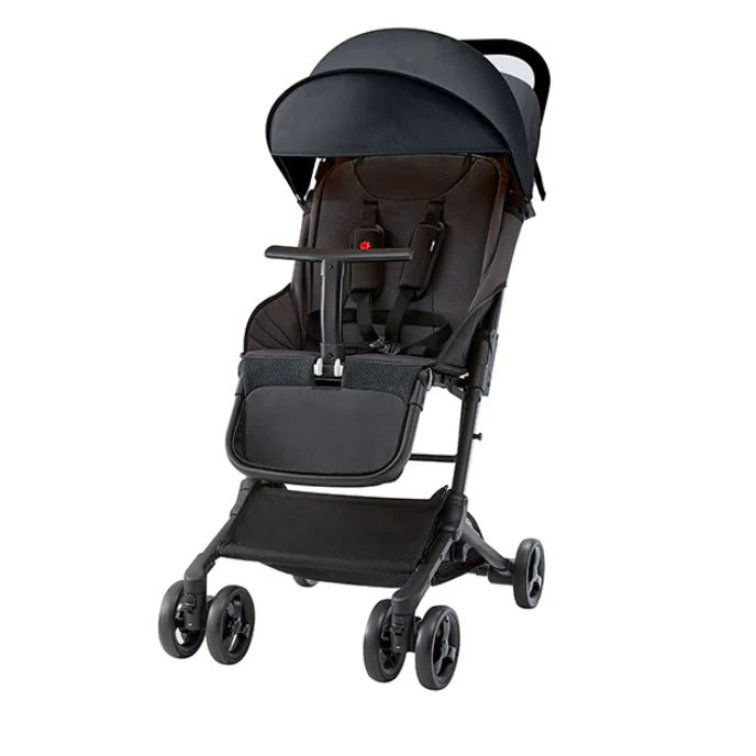 Cărucior copii pliabil AT PERFORMANCE® – Ultra compact, 5 kg, aluminiu, 6-36 luni, ideal pentru avion, negru