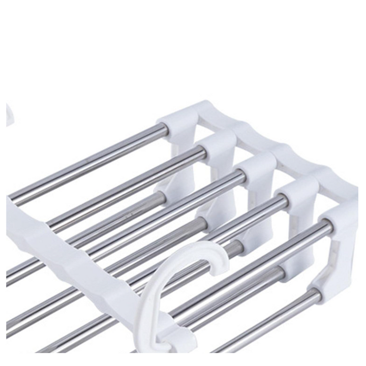 Umeras multiplu, At Performance, pentru pantaloni/prosoape, tip cascada, 2 tipuri de pozitionare, 5 brate extensibile, alb