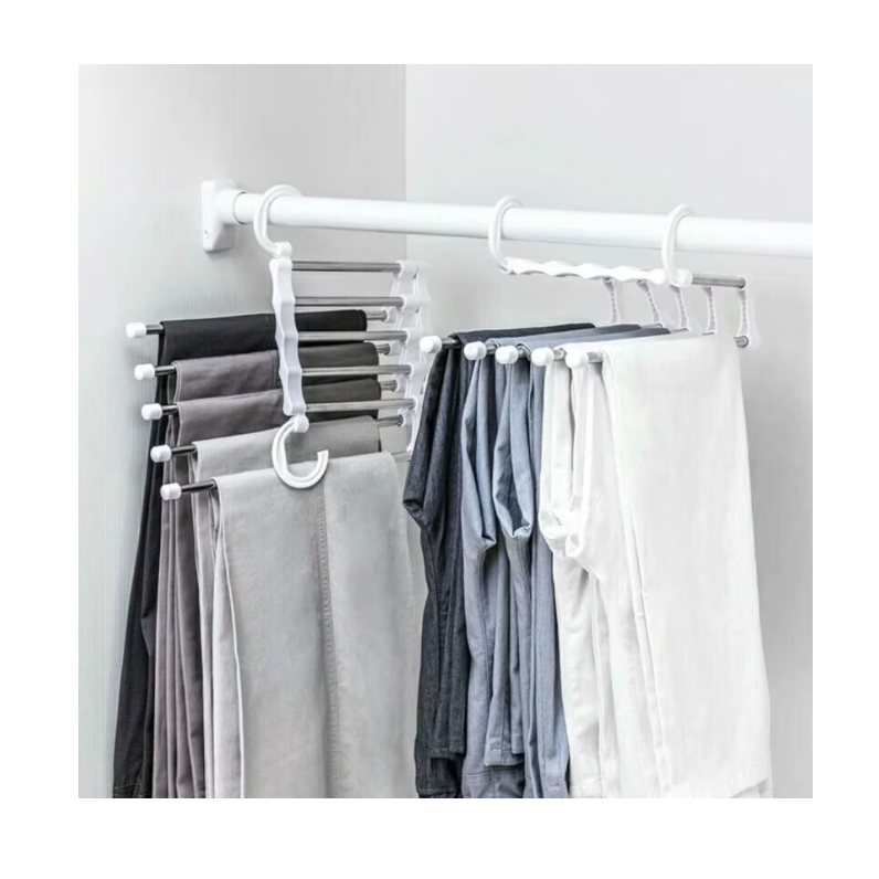 Umeras multiplu, At Performance, pentru pantaloni/prosoape, tip cascada, 2 tipuri de pozitionare, 5 brate extensibile, alb