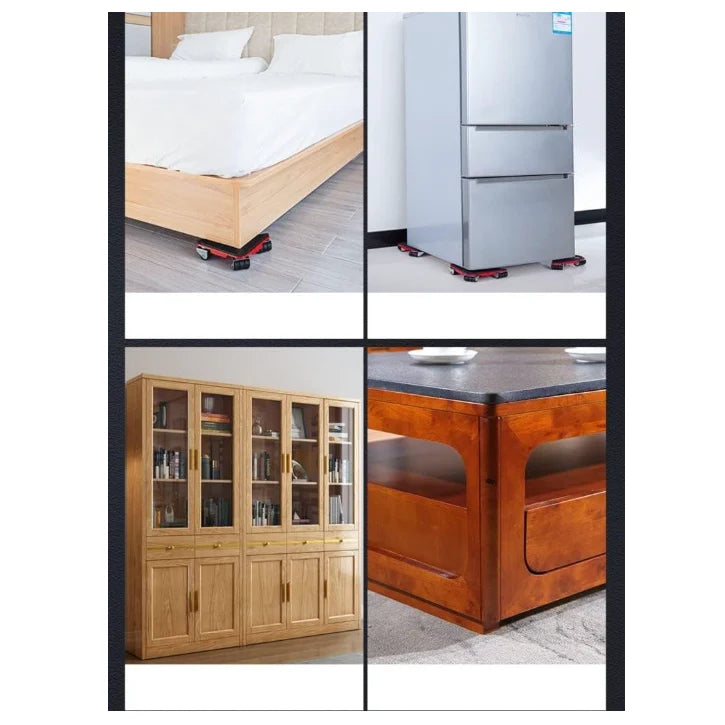 Kit complet pentru mutat si carat mobila, At Performance, reglare 360 grade, greutate maxima 200 kg, otel, albastru