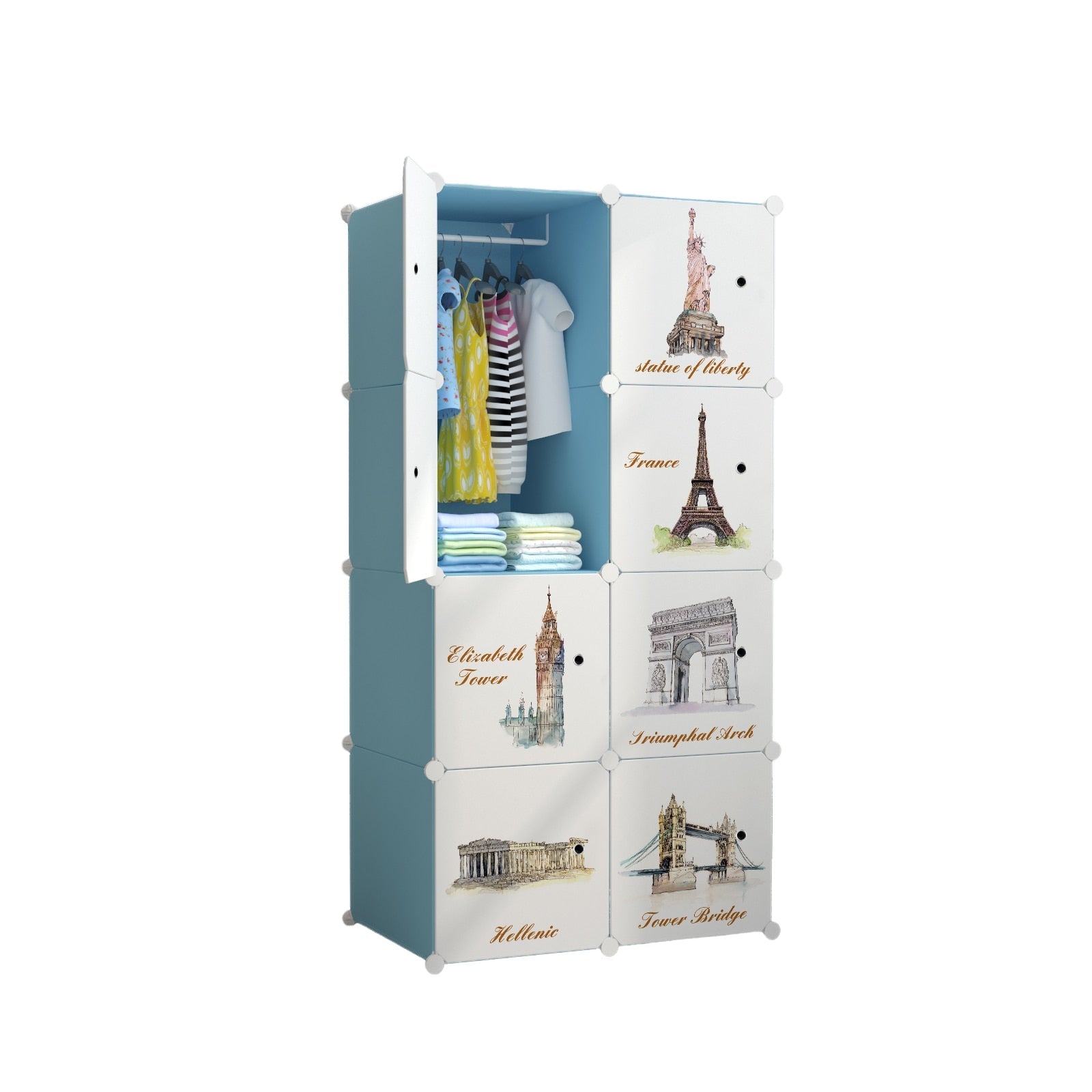 Dulap modular pentru copii 8 rafturi ,  AT PERFORMANCE®, monumente