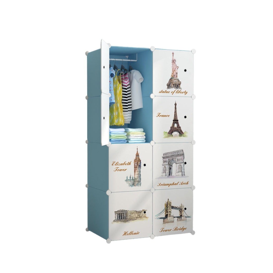 Dulap modular pentru copii 8 rafturi ,  AT PERFORMANCE®, monumente