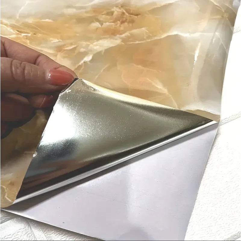 Rola tapet modern, imitatie de marmura At Performance rezistent, la apa, vinil, compact, autoadeziv, 60cmx 300 cm, portocaliu cristal