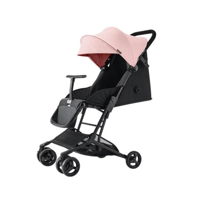 Cărucior copii pliabil AT PERFORMANCE® – Ultra compact, 5 kg, aluminiu, 6-36 luni, ideal pentru avion, negru