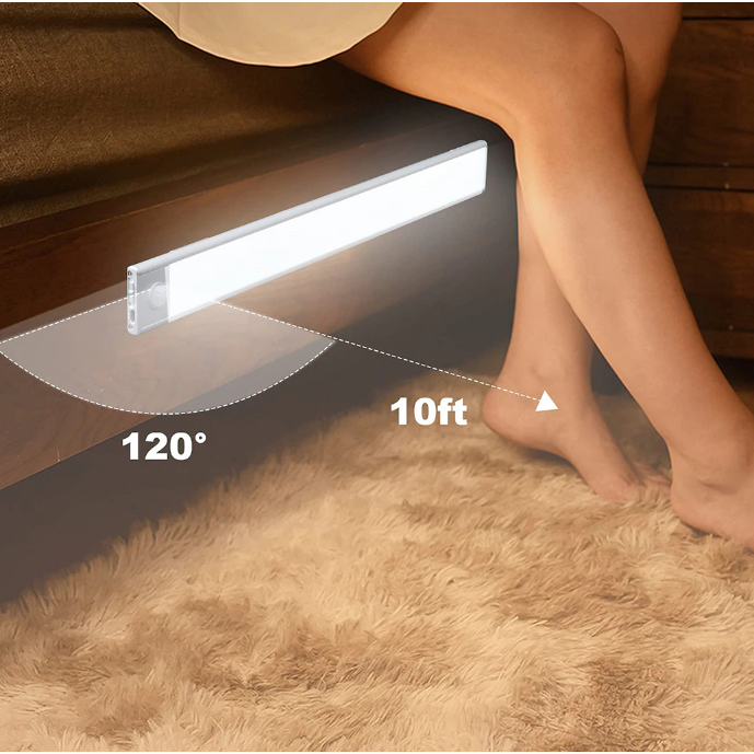 Set x5 Lampi LED, AT PERFORMANCE, cu senzor de miscare, Fara Fir, Reincarcare prin USB, Pentru Dressing, Dulap de Bucatarie, Baie, Hol, Scari, Portabila, 20 cm, Lumina Alba