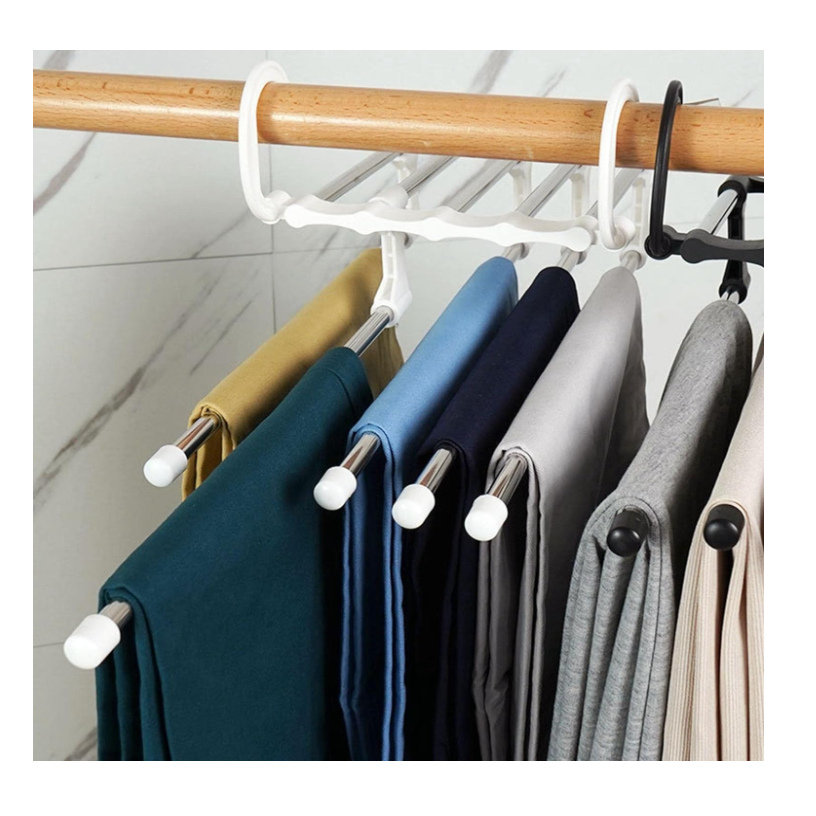 Umeras multiplu, At Performance, pentru pantaloni/prosoape, tip cascada, 2 tipuri de pozitionare, 5 brate extensibile, alb