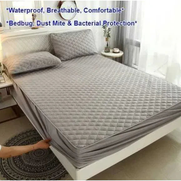 Husa de saltea din bumbac, impermeabila, At Performance, Gri 180x200cm