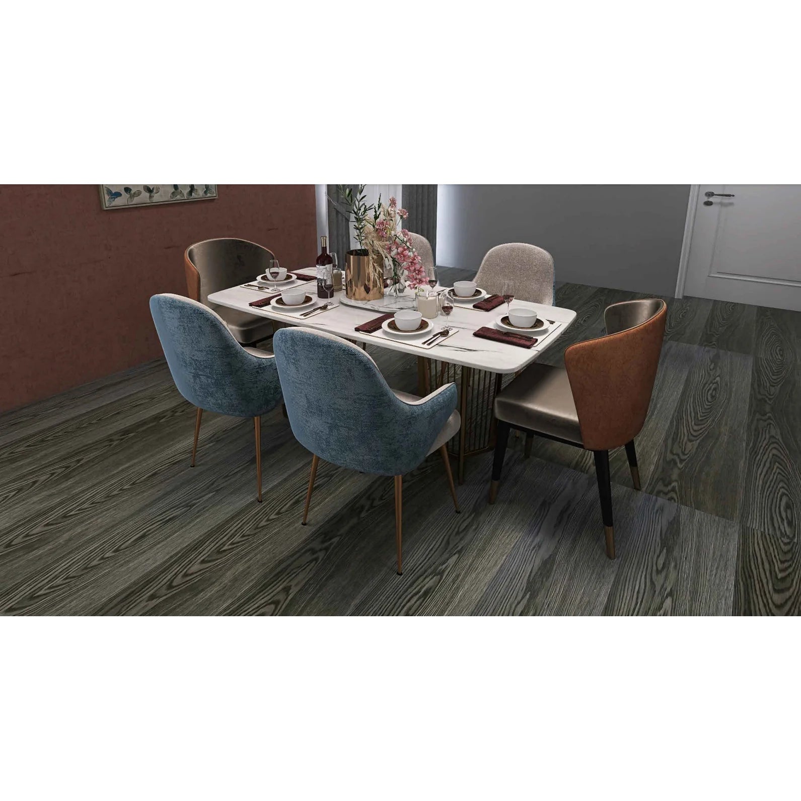 Set 36 Placi, De Pardoseala, AT PERFORMANCE®, durabil, autoadezive, PVC, 914.4mm x152.4mm, mm 5 m²/box, Gri grafit