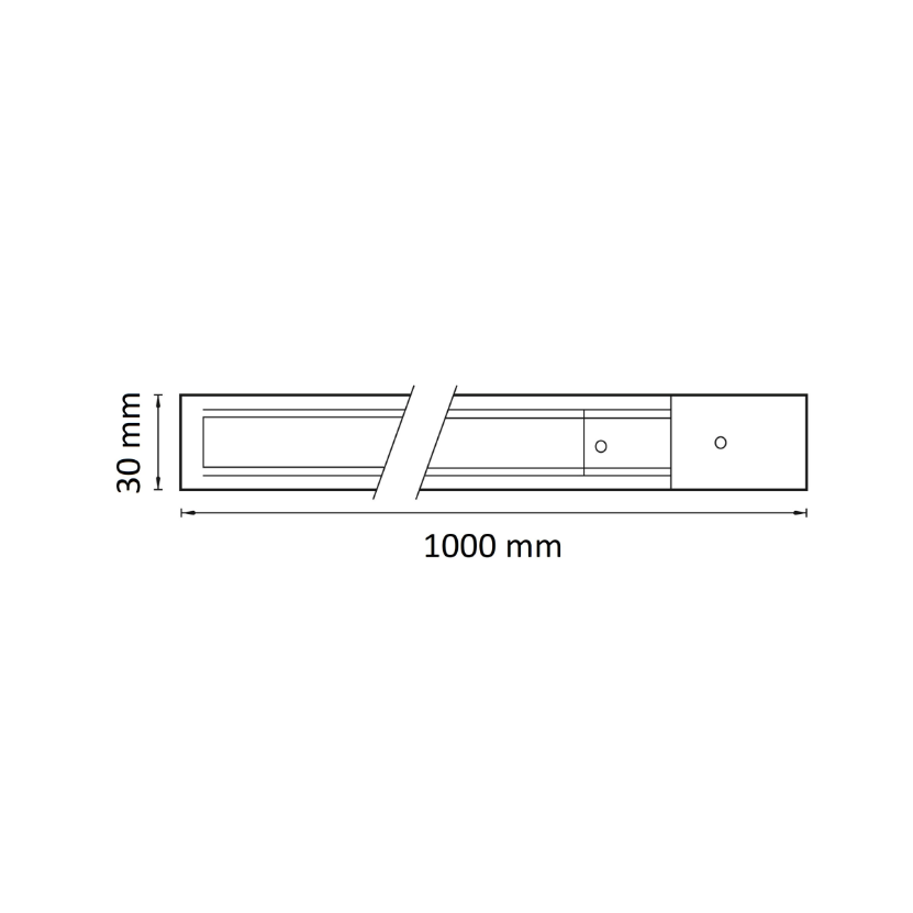 Sina aluminiu 1m pentru proiectoare LED, monofazat, Culoare Alb