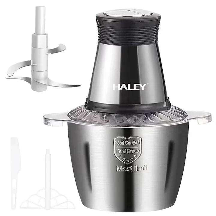 Tocator Universal Electric HY-1221 pentru Carne si Legume, Capacitate 3L, Bol Inox, 4 Lame Premium din Otel Inoxidabil, Motor Puternic 1000W