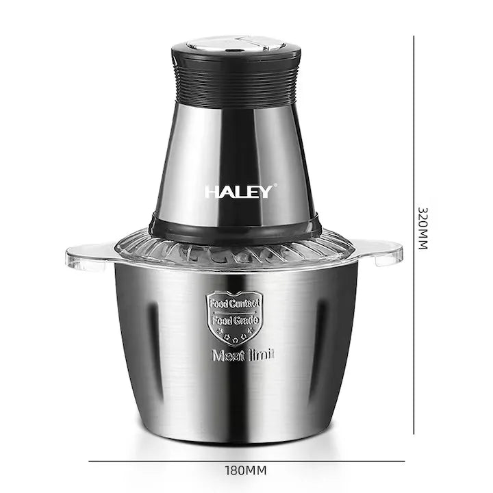Tocator Universal Electric HY-1221 pentru Carne si Legume, Capacitate 3L, Bol Inox, 4 Lame Premium din Otel Inoxidabil, Motor Puternic 1000W