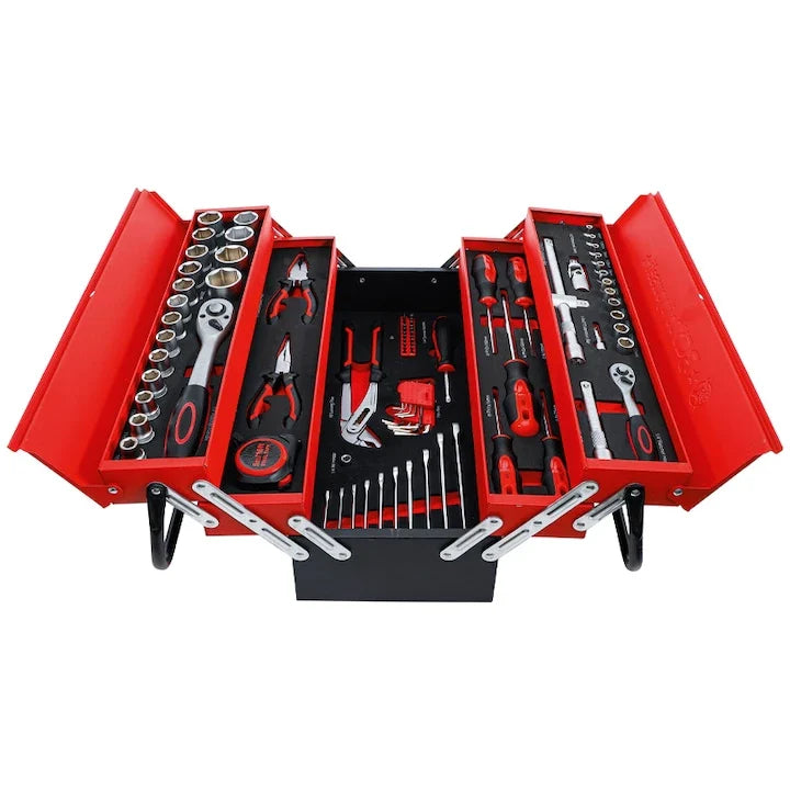 Trusă Scule 86 Piese AT PERFORMANCE®, Cutie Metalică, Uz Hobby