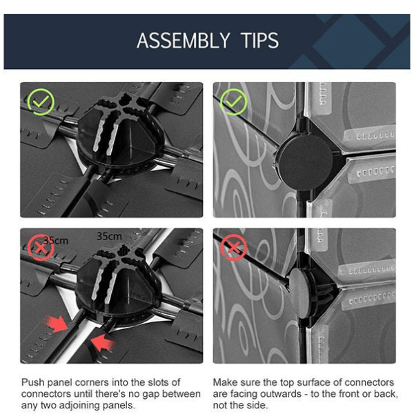 Dulap modular pentru copii, Negru, AT PERFORMANCE®, 8 rafturi