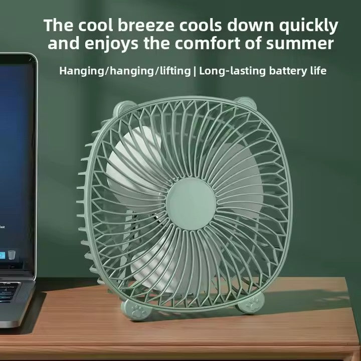 Pachet 2x Ventilator Camping AT PERFORMANCE® – USB, LED, 3 Viteze, Cârlig Pliabil, Reglabil 180°