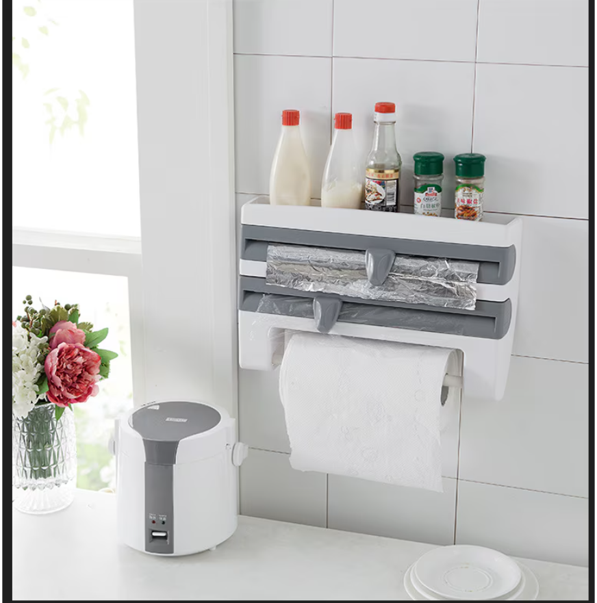 Suport rola/folie, AT PERFORMANCE®, 39x10x25cm, alb